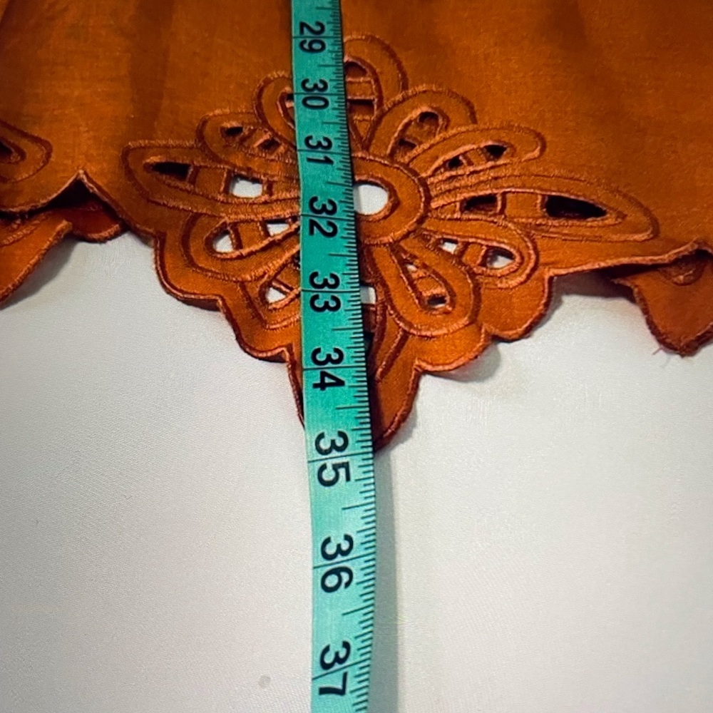 Rust Orange Embroidered Three-Piece Set - Picture 13 of 16
